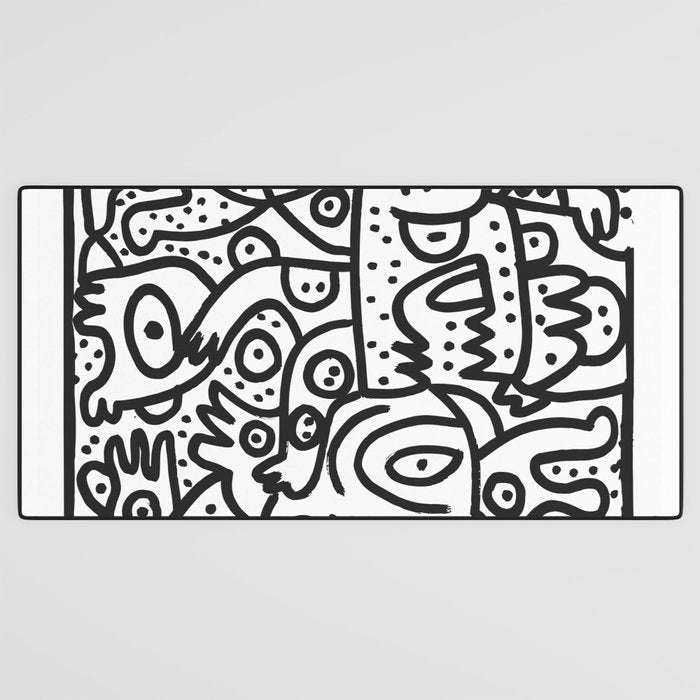 Black and White Graffiti Street art Ink Marker  Desk Mat Gallery Image 3