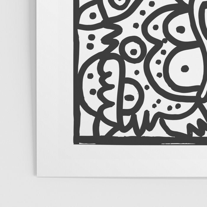 Black and White Graffiti Street art Ink Marker  Poster Gallery Image 3