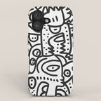 Black and White Graffiti Street art Ink Marker  iPhone Case Gallery Image 1