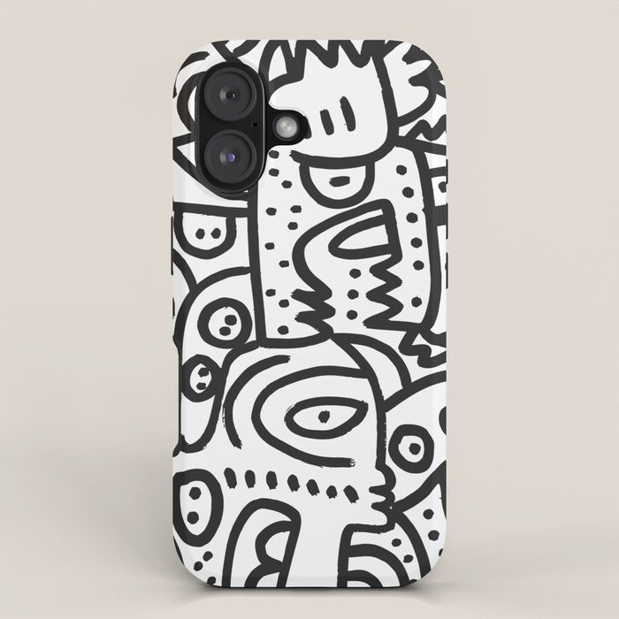 Black and White Graffiti Street art Ink Marker  iPhone Case Gallery Image 1