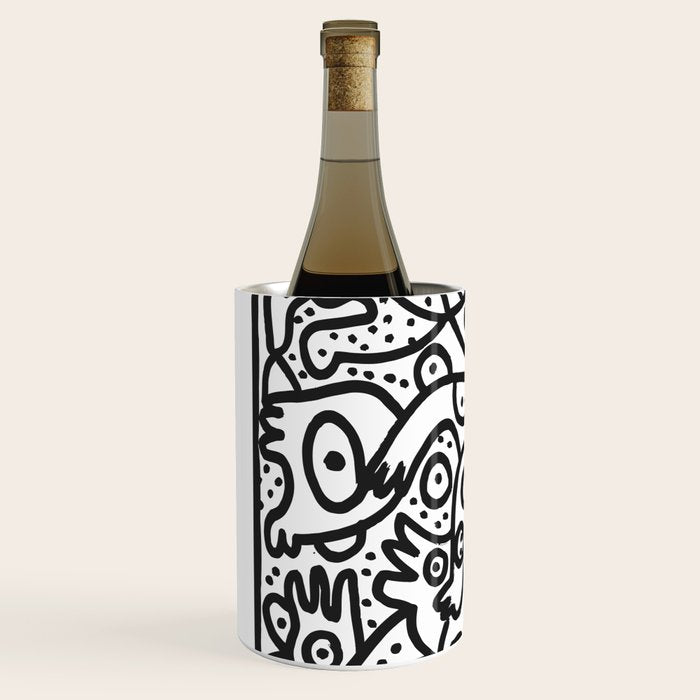 Black and White Graffiti Street art Ink Marker  Wine Chiller Gallery Image 2