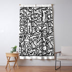 Black and White Graffiti Street art Ink Marker  Window Curtain Gallery Image 5