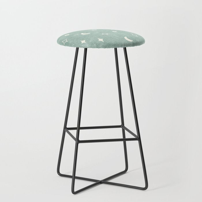 moon and stars - surf blue Stool Gallery Image 1