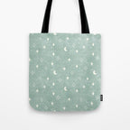 moon and stars - surf blue Tote Bag Gallery Image 1