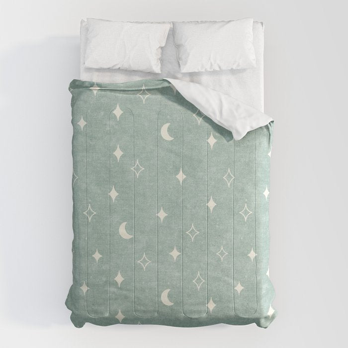 moon and stars - surf blue Comforter Gallery Image 6