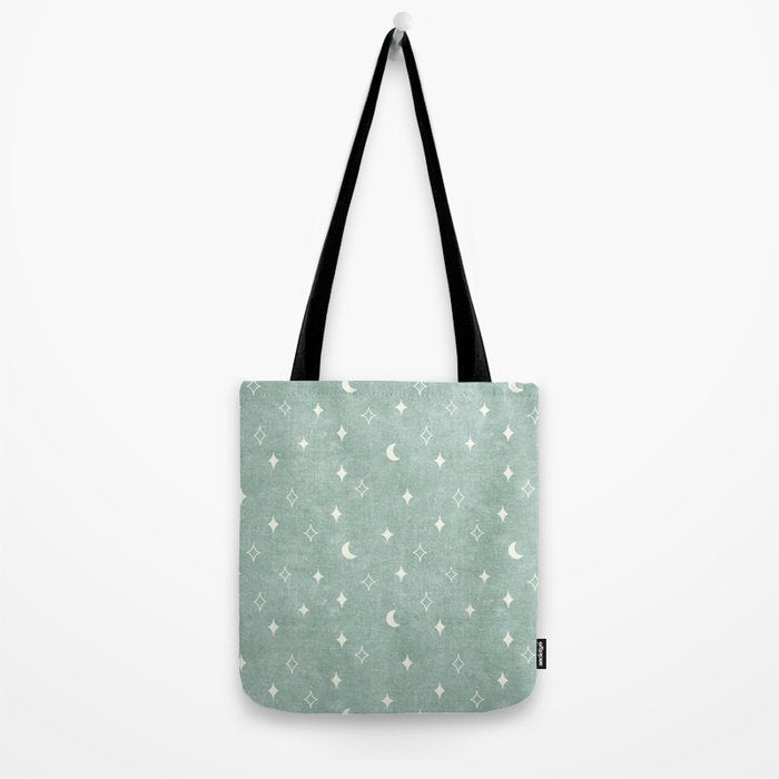moon and stars - surf blue Tote Bag Gallery Image 2