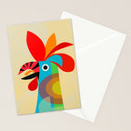Rooster in bold colors Stationery Card Gallery Image 2