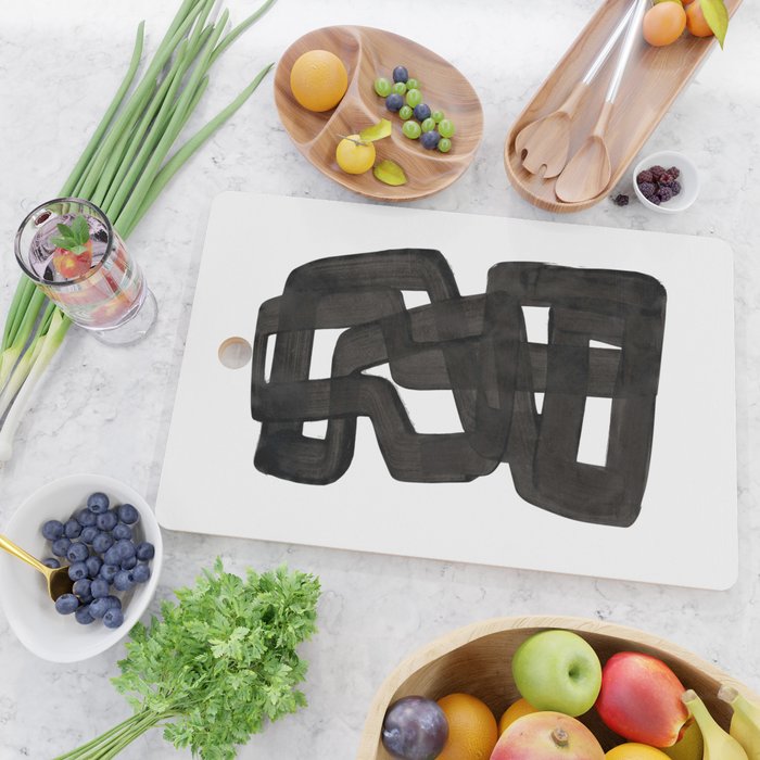 'Boulder' Mid Century Modern Fun Abstract Shapes  Cutting Board Gallery Image 2