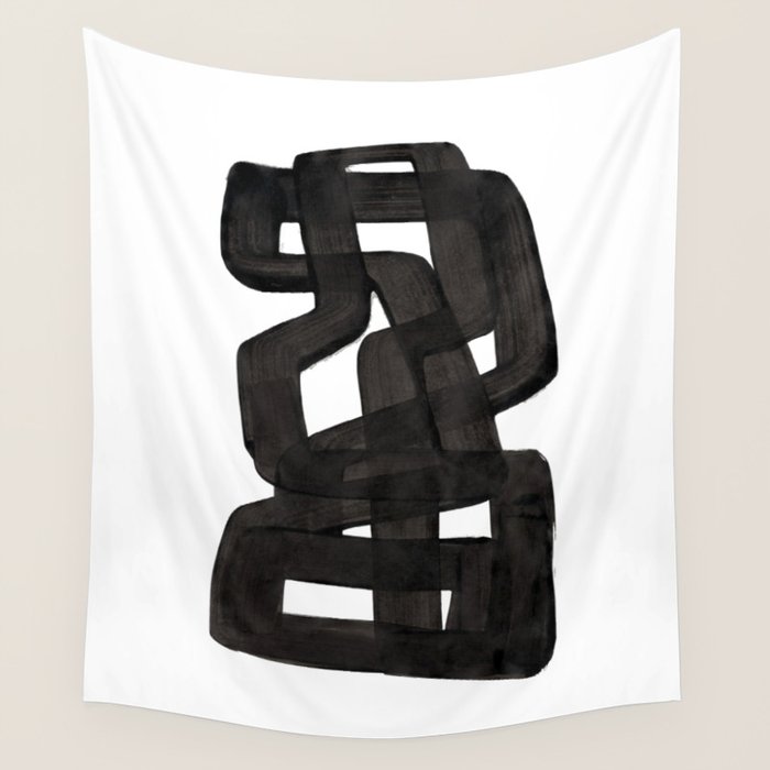 'Boulder' Mid Century Modern Fun Abstract Shapes  Wall Tapestry Gallery Image 1