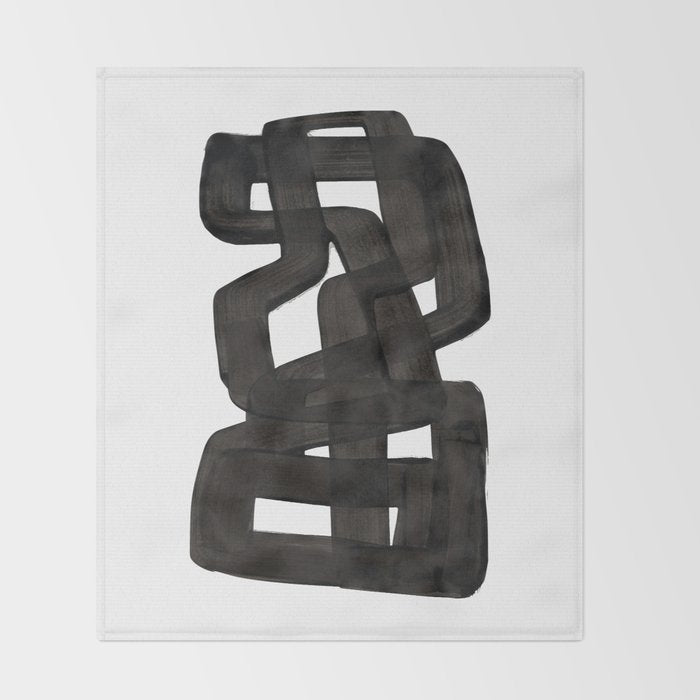 'Boulder' Mid Century Modern Fun Abstract Shapes  Throw Blanket Gallery Image 2