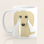 Longhaired Cream Dachshund Cartoon Dog Coffee Mug Gallery Image 3