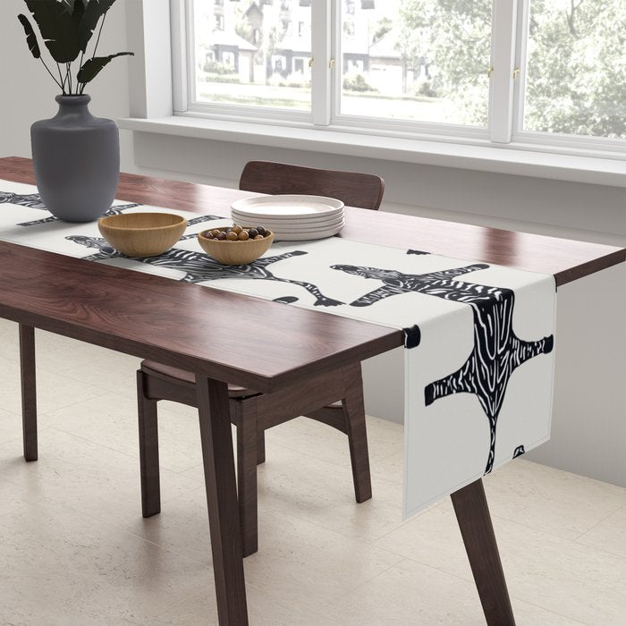 Abstract modern minimalistic zebras pattern  Table Runner Gallery Image 2