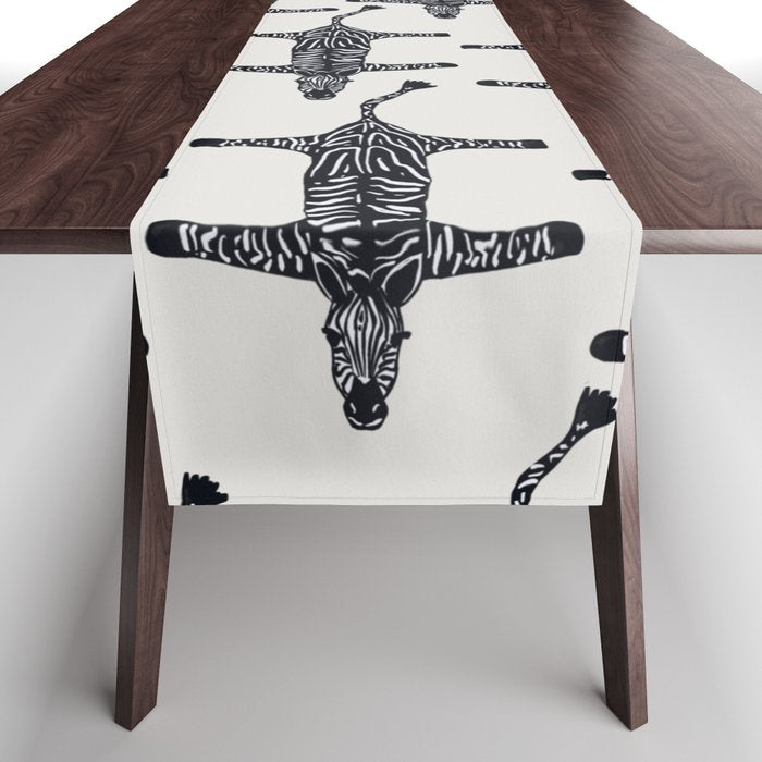 Abstract modern minimalistic zebras pattern  Table Runner Gallery Image 1