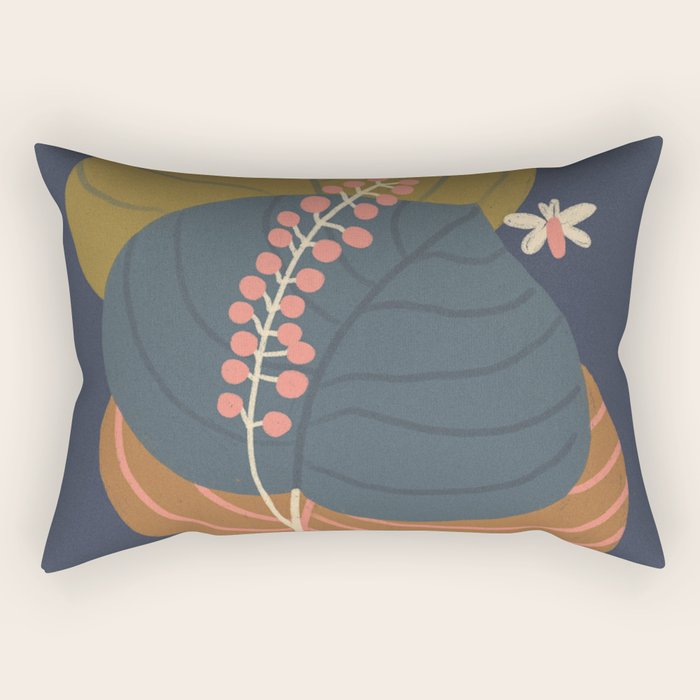 Leaves and moth Rectangular Pillow Gallery Image 1