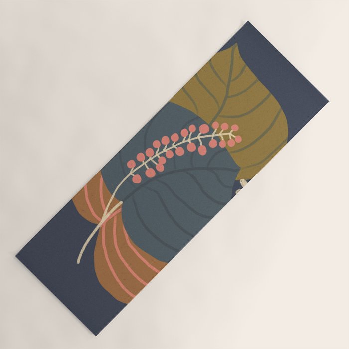 Leaves and moth Yoga Mat Gallery Image 1