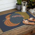 Leaves and moth Outdoor Rug Gallery Image 2