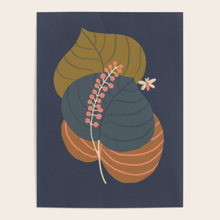 Leaves and moth Poster Gallery Image 1