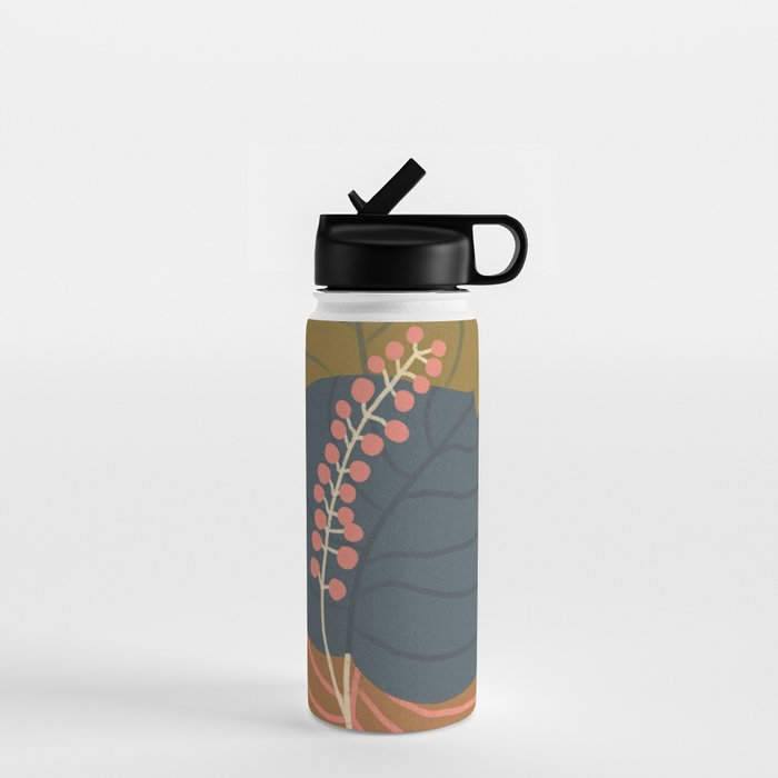 Leaves and moth Water Bottle Gallery Image 1