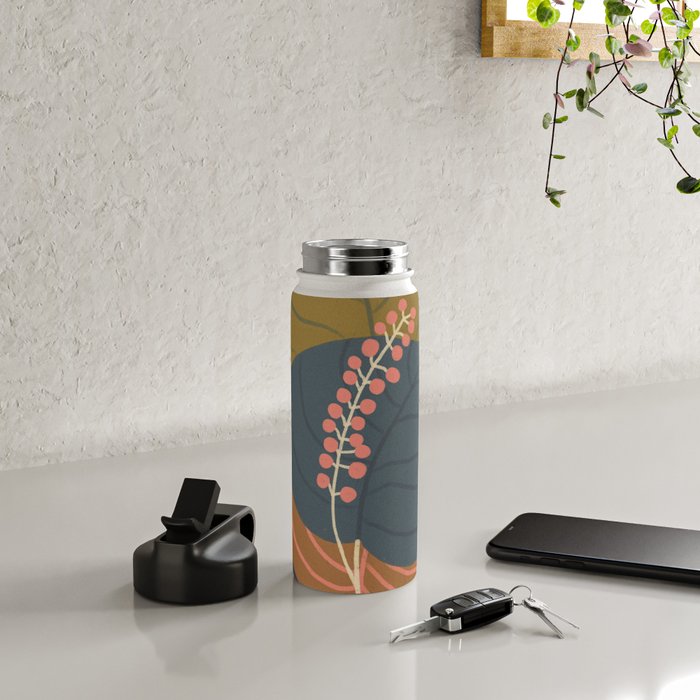 Leaves and moth Water Bottle Gallery Image 4
