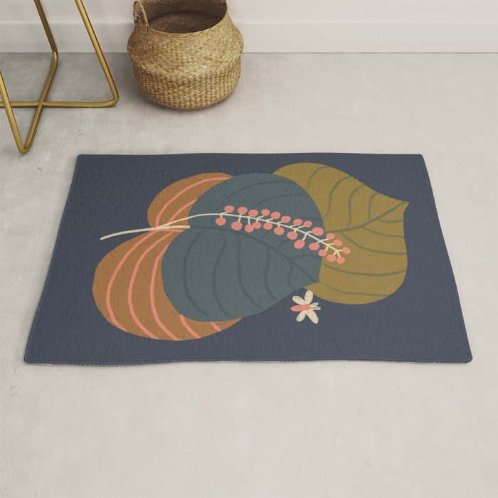 Leaves and moth Rug Gallery Image 1