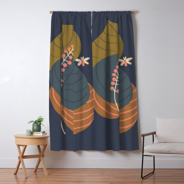 Leaves and moth Window Curtain Gallery Image 5