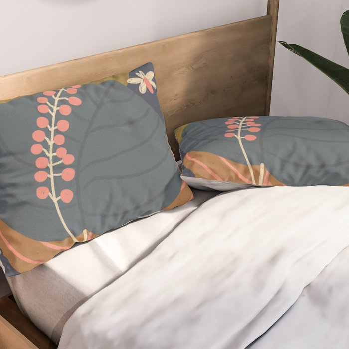 Leaves and moth Pillow Sham Gallery Image 2