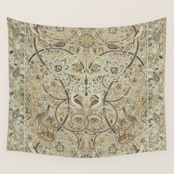 William Morris Vintage Bullerswood Stone Mustard Wall Tapestry Gallery Image 4