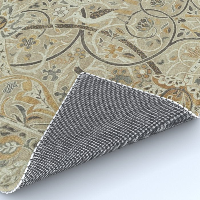 William Morris Vintage Bullerswood Stone Mustard Rug Gallery Image 4