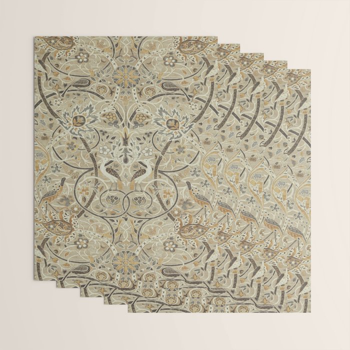 William Morris Vintage Bullerswood Stone Mustard Wrapping Paper Gallery Image 3