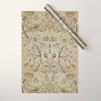 William Morris Vintage Bullerswood Stone Mustard Wrapping Paper Gallery Image 1