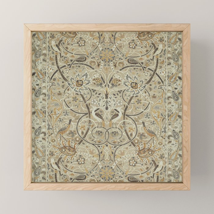 William Morris Vintage Bullerswood Stone Mustard Mini Art Print Gallery Image 1