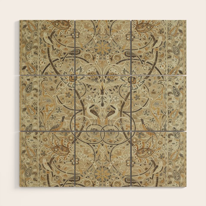 William Morris Vintage Bullerswood Stone Mustard Wood Wall Art Gallery Image 1