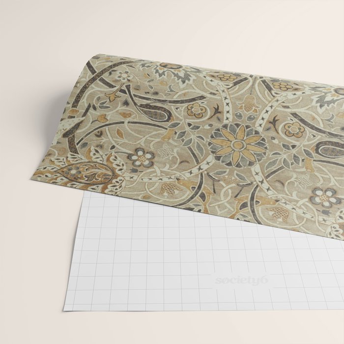 William Morris Vintage Bullerswood Stone Mustard Wrapping Paper Gallery Image 2