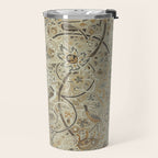 William Morris Vintage Bullerswood Stone Mustard Travel Mug Gallery Image 2