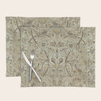 William Morris Vintage Bullerswood Stone Mustard Placemat Gallery Image 1