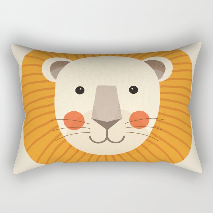 Lion, Animal Portrait Rectangular Pillow Gallery Image 2