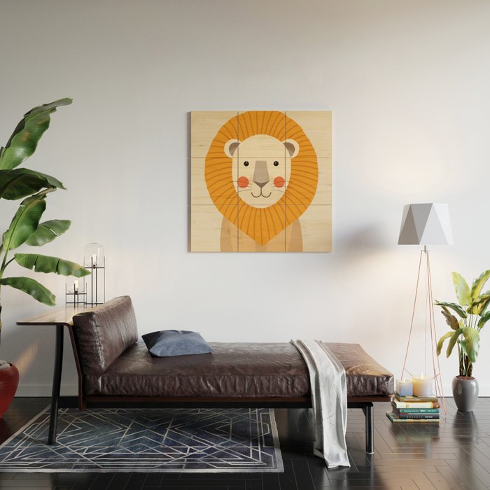 Lion, Animal Portrait Wood Wall Art Gallery Image 2
