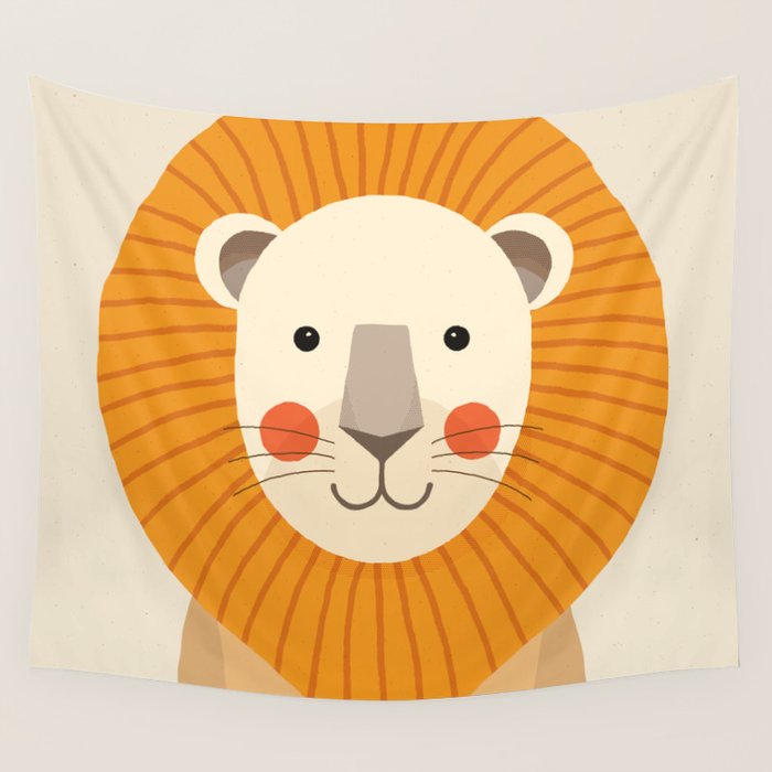 Lion, Animal Portrait Wall Tapestry Gallery Image 1