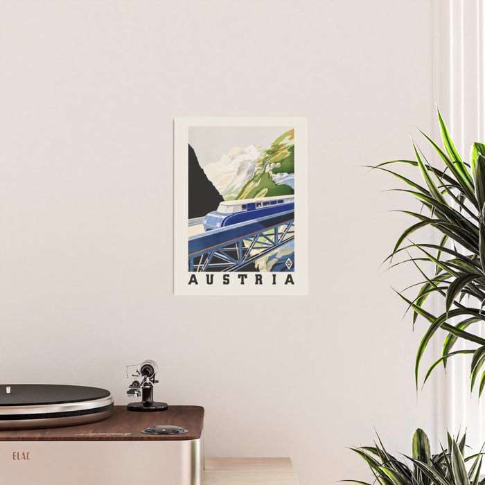 Vintage Railway Poster Austria Alps, 1930s Poster Gallery Image 2