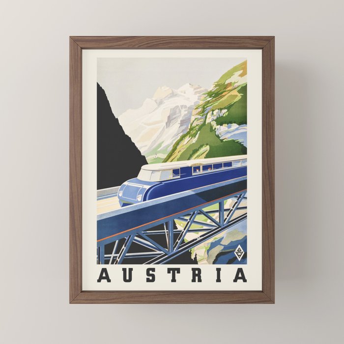Vintage Railway Poster Austria Alps, 1930s Mini Art Print Gallery Image 2