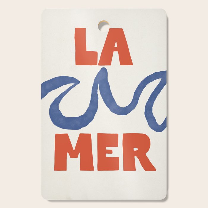 Retro Coastal Art Print - La Mer Cutting Board Gallery Image 1