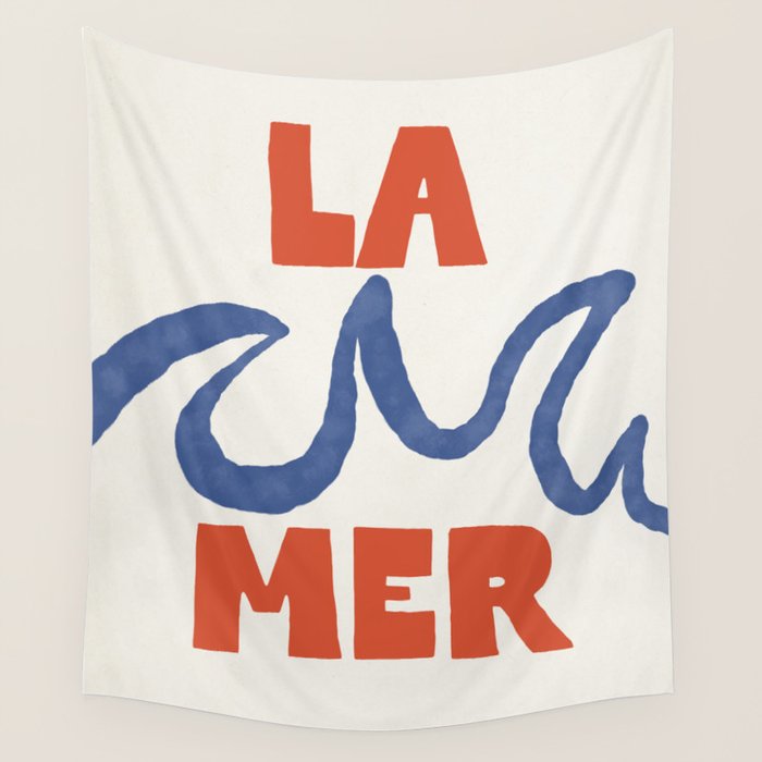 Retro Coastal Art Print - La Mer Wall Tapestry Gallery Image 4