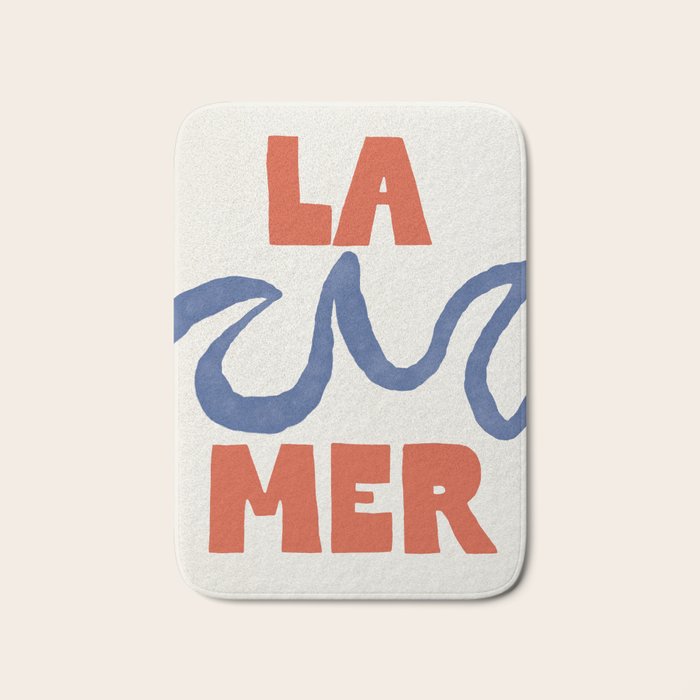 Retro Coastal Art Print - La Mer Bath Mat Gallery Image 1
