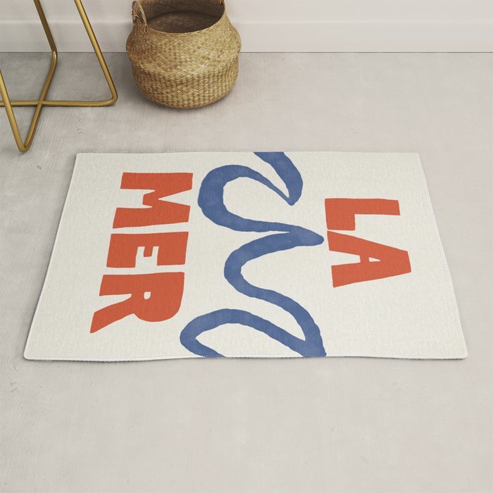 Retro Coastal Art Print - La Mer Rug Gallery Image 1