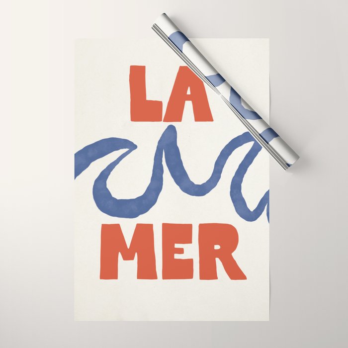Retro Coastal Art Print - La Mer Wrapping Paper Gallery Image 1
