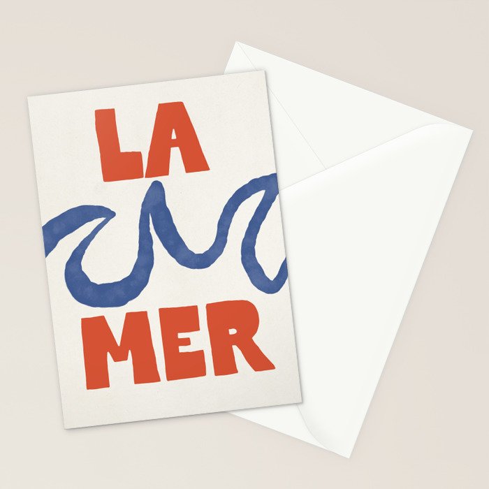 Retro Coastal Art Print - La Mer Stationery Card Gallery Image 2
