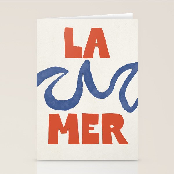 Retro Coastal Art Print - La Mer Stationery Card Gallery Image 2