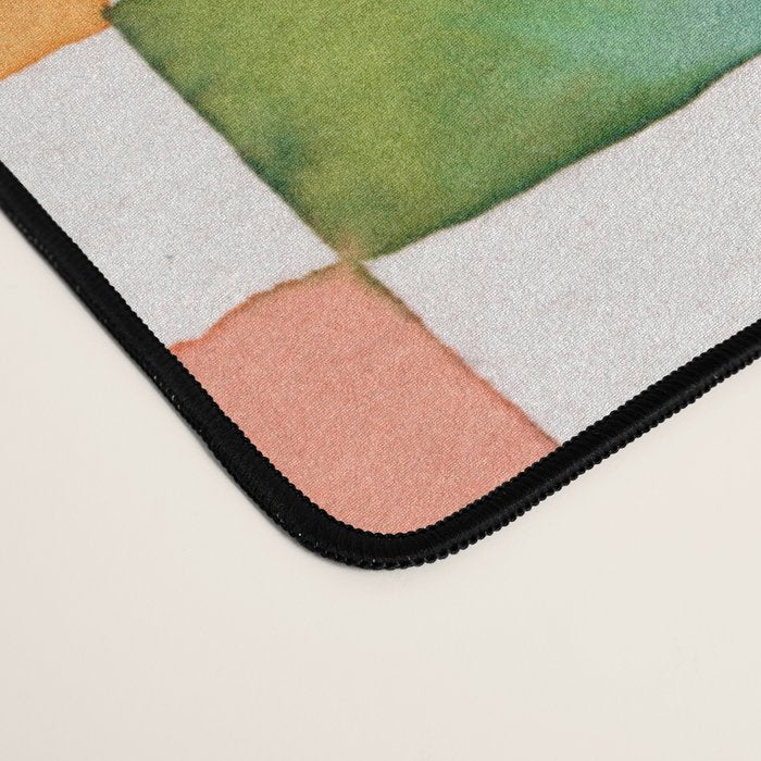 Modern watercolor checker Multicolored Spring Geometric Desk Mat Gallery Image 4