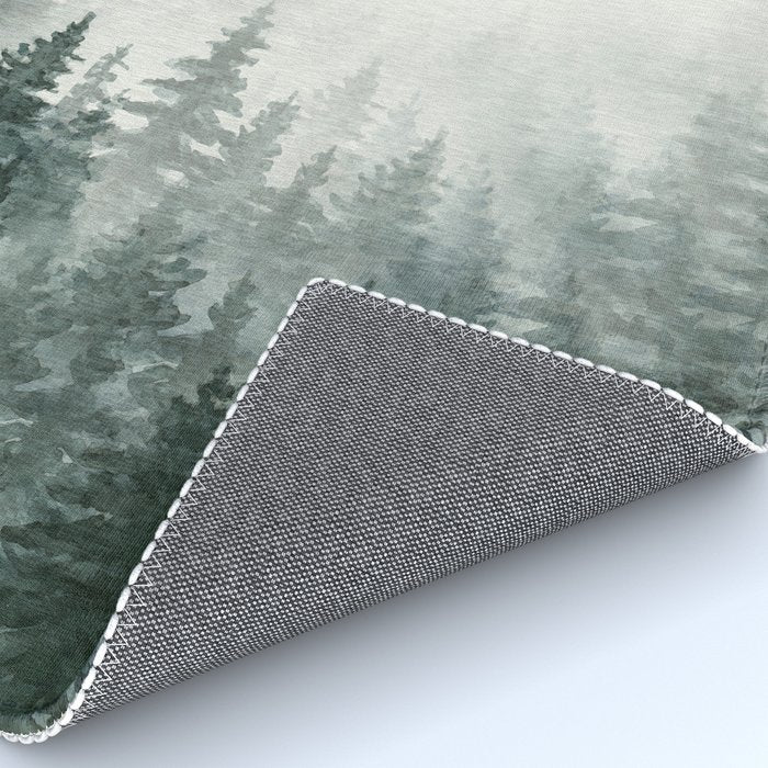 Foggy Pine Trees 3 Rug Gallery Image 4