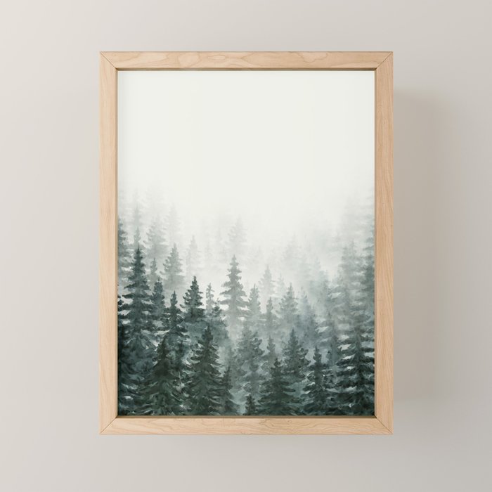 Foggy Pine Trees 3 Mini Art Print Gallery Image 1